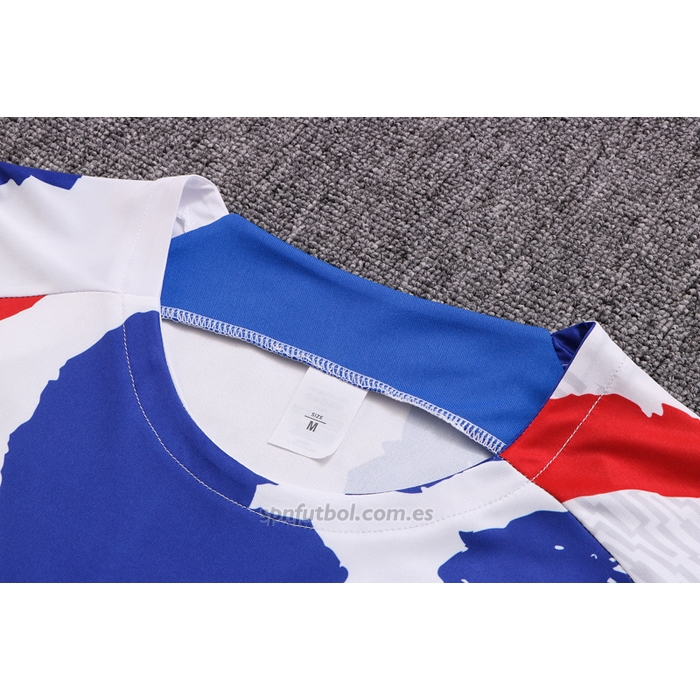 Chandal del Francia Manga Corta 2022-2023 Blanco Rojo Azul - Pantalon Corto